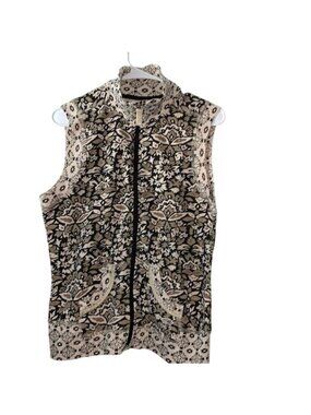 Oleg Cassini Sport Womens Floral Vest M 100% Cotton China